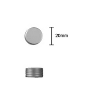 20mm Metal Ring Groove Cap - Matt Silver - Bottles & Jar Accessories - Ring Grooved Caps