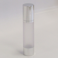 Frosted & Silver Chrome 50ml With Cap - Airless Serum Bottles