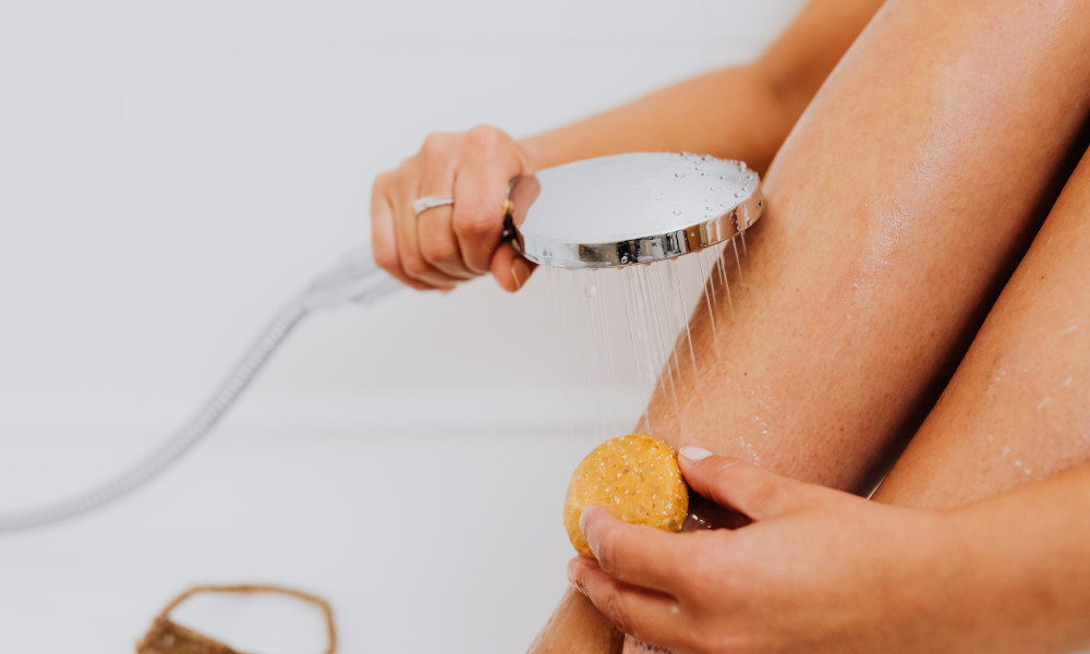 Exfoliating in shower