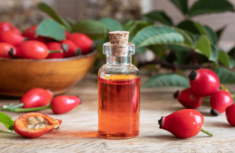 Rosehip Oil in bottle